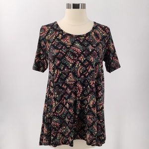 LuLaRoe Perfect Tee Black Geometric Paisley